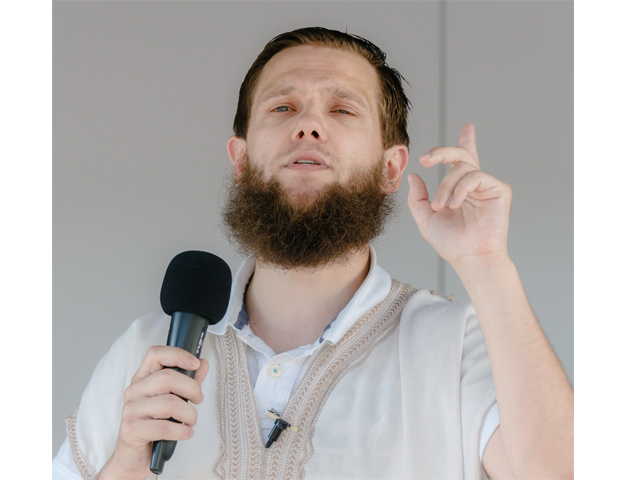 this file photo taken on july 19 2014 shows religious preacher sven lau aka quot abu adam quot talking during a rally on july 19 2014 in hamburg northern germany photo afp