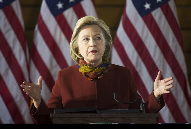 democratic presidential candidate hillary clinton talks about her counterterrorism strategy during a campaign stop in minneapolis minnesota december 15 2015 photo afp