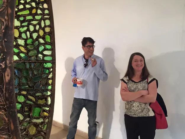 at amin quot s gallery with antji project manager of the berlin biennale photo fb com karachi biennale at amin quot s gallery with antji project manager of the berlin biennale photo fb com karachi biennale