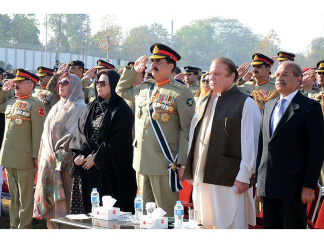 pm nawaz and coas gen raheel pay their respects at a ceremony at aps peshawar photo afp pm nawaz and coas gen raheel pay their respects at a ceremony at aps peshawar photo afp