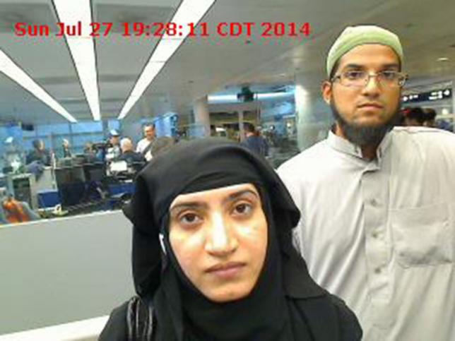 tashfeen malik l and syed farook are pictured passing through chicago 039 s o 039 hare international airport in this july 27 2014 handout photo obtained by reuters december 8 2015 photo reuters
