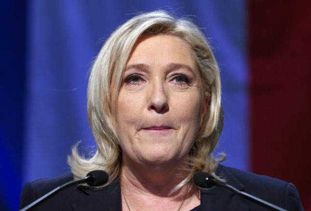 marine le pen french national front fn political party leader and candidate for the national front in the nord pas de calais picardie region reacts after results in the second round the regional elections are announced in henin beaumont france on december 13 2015 photo reuters