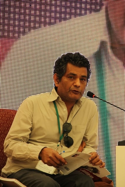 writer mohammed hanif at karachi literature festival 2013 photo express