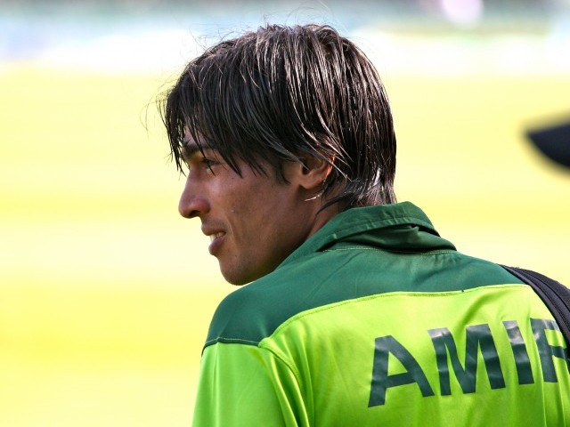 Mohammad Amir's name on the back of his jersey