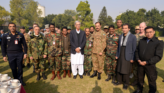 khattak addresses faculty at national defense university photo express