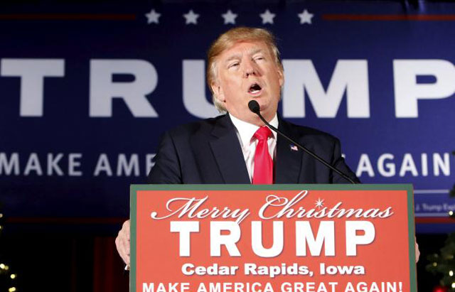 us republican presidential candidate donald trump speaks at a campaign event at the veterans memorial building in cedar rapids iowa on december 19 2015 photo reuters