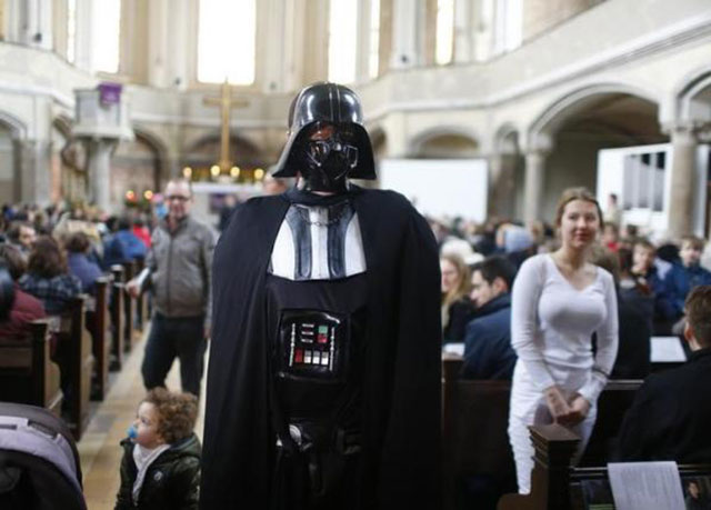 german church hosts galactic service to celebrate star wars release photo reuters