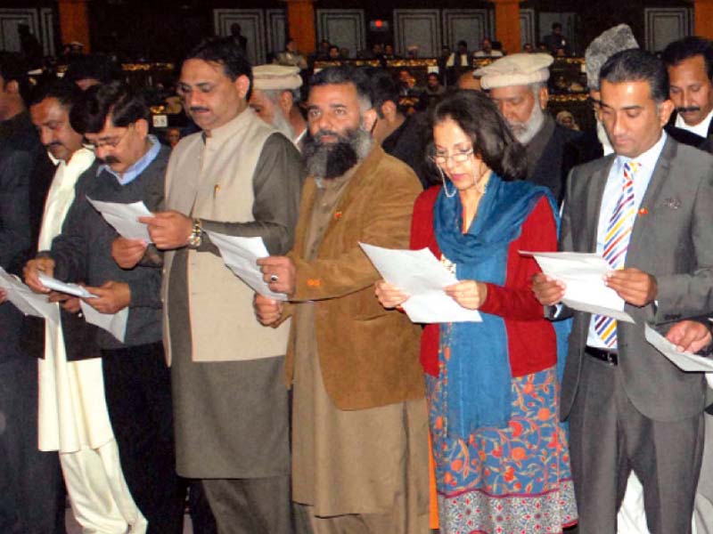 all members are elected for a five year term commencing from the date of oath photo waseem nazir express