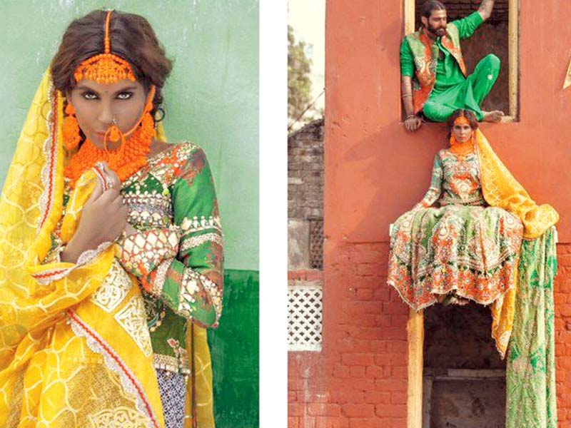 the shoot for xeeshan s tufaan collection features amna baber and hasnain lehri who are both naturally fair photos ali xeeshan facebook