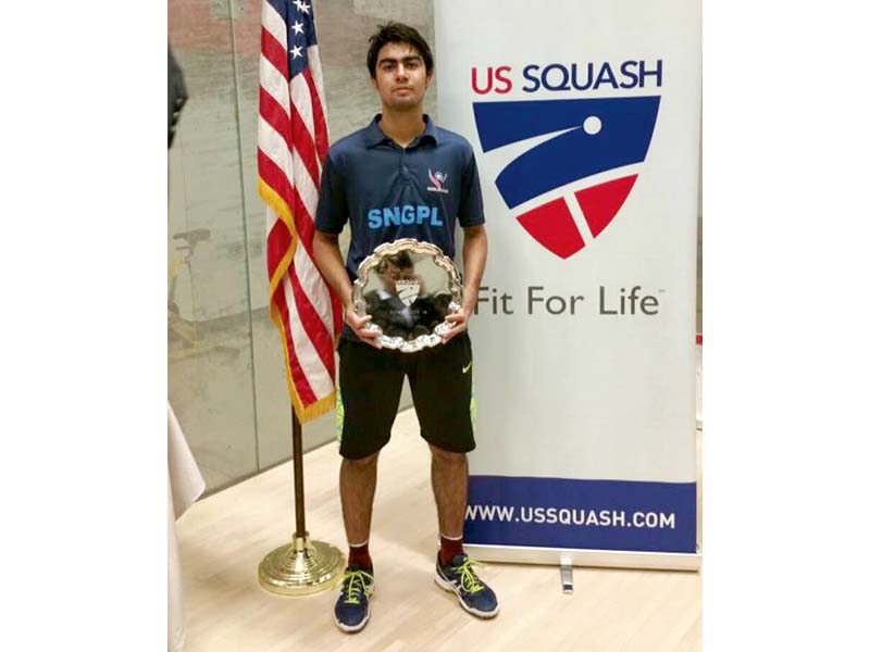 israr became the first player from pakistan to win the u19 event of the us junior open squash championships photo courtesy psf