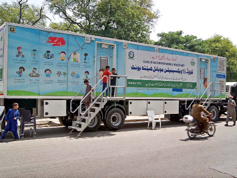 a mini mobile hospital is stationed at murree road to provide services to mourners in case of an emergency situation photo online