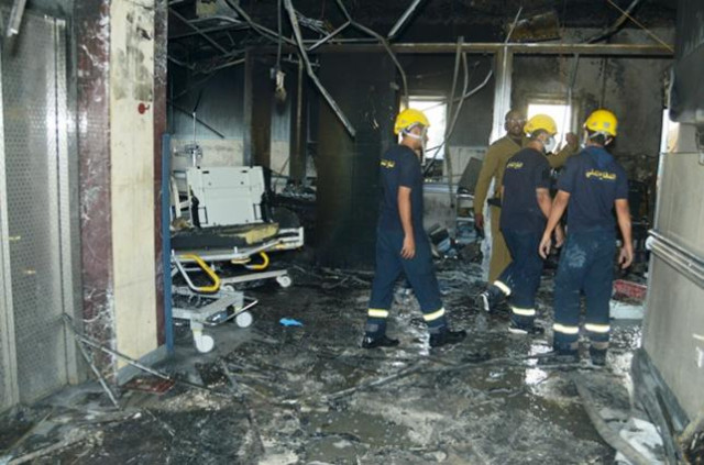 members of saudi civil defence inspect the damage at jazan general hospital following a pre dawn fire in the port city of jazan saudi arabia december 24 2015 photo reuters members of saudi civil defence inspect the damage at jazan general hospital following a pre dawn fire in the port city of jazan saudi arabia december 24 2015 photo reuters