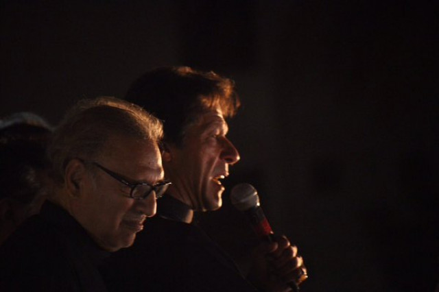pti chief imran khan addressing a political rally at insaf house in karachi on december 26 2015 photo pti official pti chief imran khan addressing a political rally at insaf house in karachi on december 26 2015 photo pti official