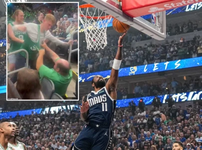 brawl breaks out among celtics fans after blowout loss to mavericks