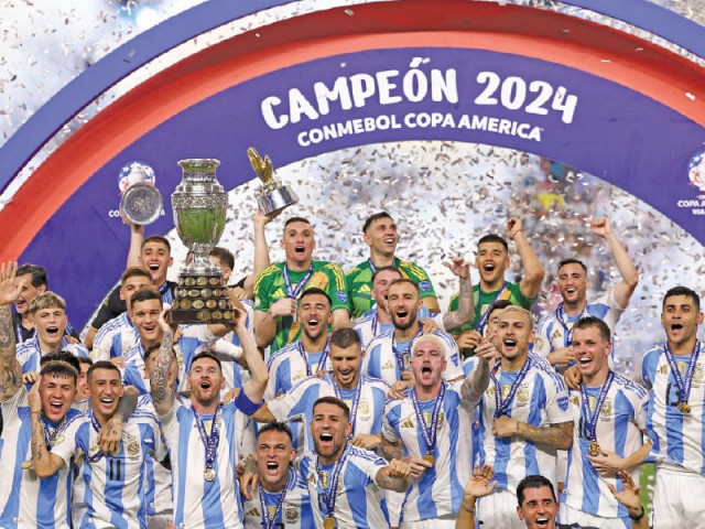 argentina players celebrate their 1 0 victory over colombia in the copa america final photo afp argentina players celebrate their 1 0 victory over colombia in the copa america final photo afp