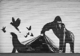 banksy s ninth mural unleashes london zoo animals