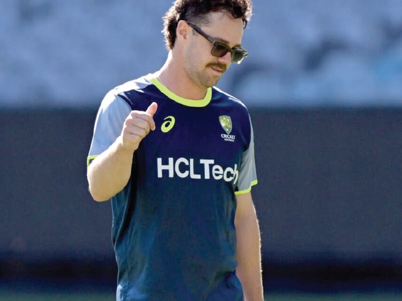 australian batsman travis head during a training session at the melbourne cricket ground on christmas day photo afp