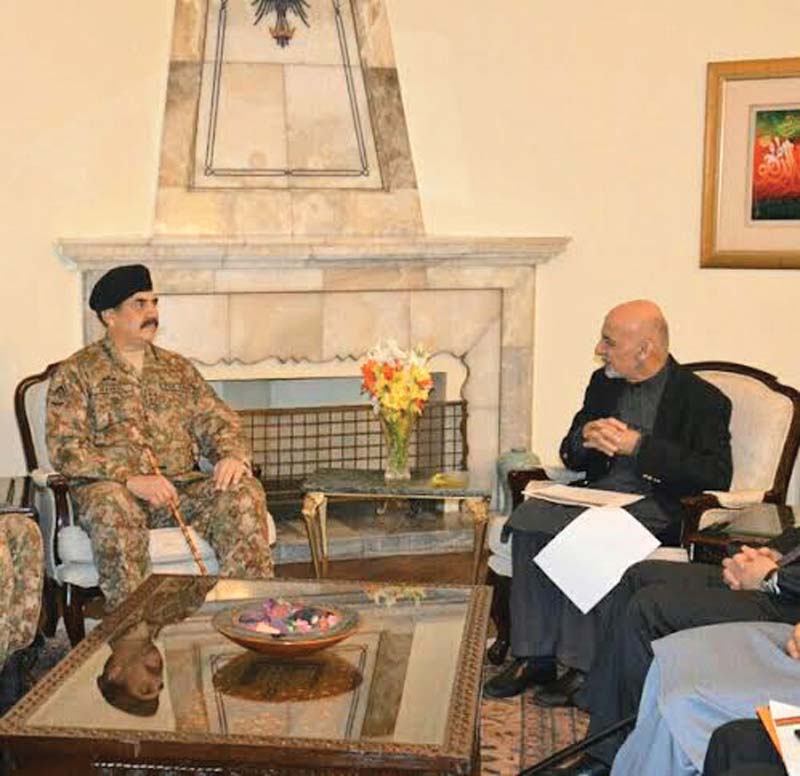 army chief gen raheel sharif holds talks with afghan president ashraf ghani photo ispr