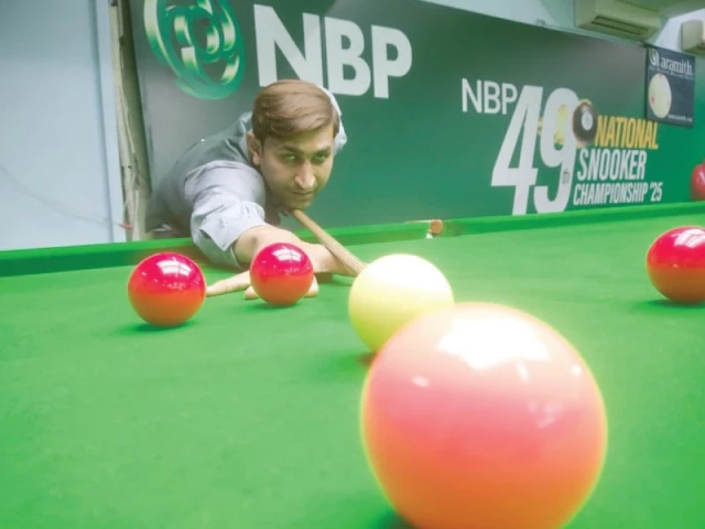 punjab s babar masih in action on the seventh day of the nbp 49th national snooker championship photo pbsa punjab s babar masih in action on the seventh day of the nbp 49th national snooker championship photo pbsa