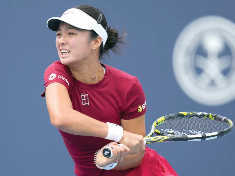 alexandra eala in action against madison keys on day six of the miami open at hard rock stadium photo reuters