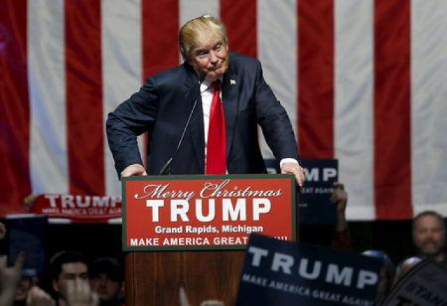 u s republican presidential candidate donald trump addresses the crowd during a campaign rally in grand rapids michigan december 21 2015 photo reuters u s republican presidential candidate donald trump addresses the crowd during a campaign rally in grand rapids michigan december 21 2015 photo reuters