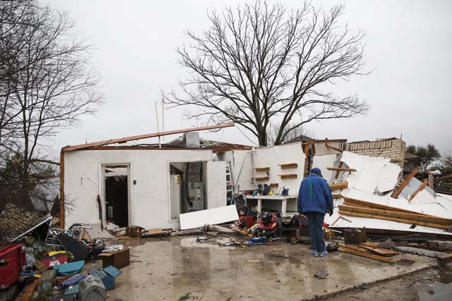 a heavily damaged area is seen december 27 2015 in the aftermath of a tornado in rowlett texas at least 11 people lost their lives as tornadoes tore through texas authorities said as they searched home to home for possible more victims of the freak storms lashing the southern united states the rare december twisters that flattened houses and caused chaos on highways raised the death toll from days of deadly weather across the south to at least 28 photo afp