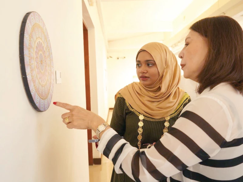 visitors show keen interest in the artworks created by nepali and maldivian artists whose work went on display at the pnca after the completion of their south asian residency programme 2025 photo online visitors show keen interest in the artworks created by nepali and maldivian artists whose work went on display at the pnca after the completion of their south asian residency programme 2025 photo online
