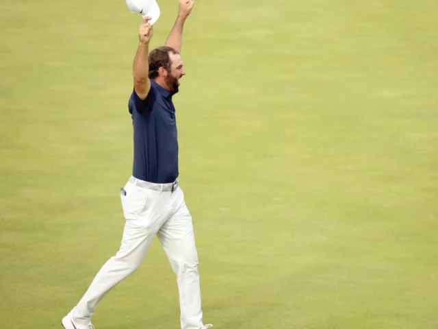 scottie scheffler celebrates his fourth major title and maiden british open victory photo afp