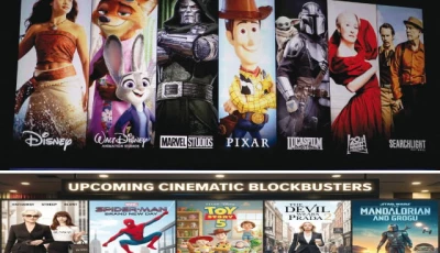 studio posters are projected on a screen during a presentation at cinemacon in las vegas photo reuters