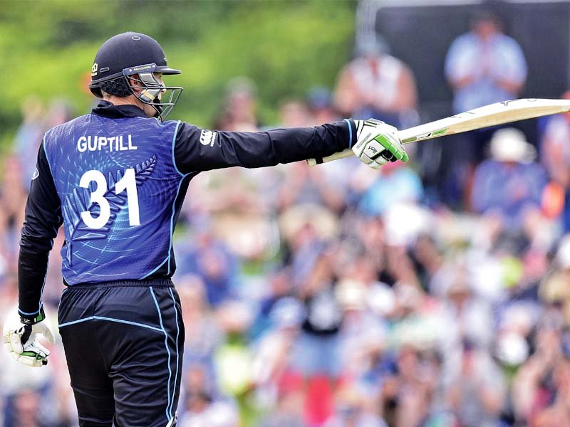guptill who was dropped off the first ball he faced went on to punish the visitors for the error and smashed nine fours and eight sixes to guide the hosts to an emphatic win photo afp