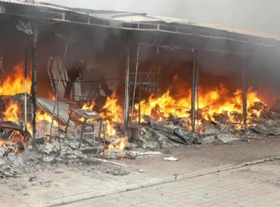 fire destroys dozens of stalls at kotri market fire destroys dozens of stalls at kotri market