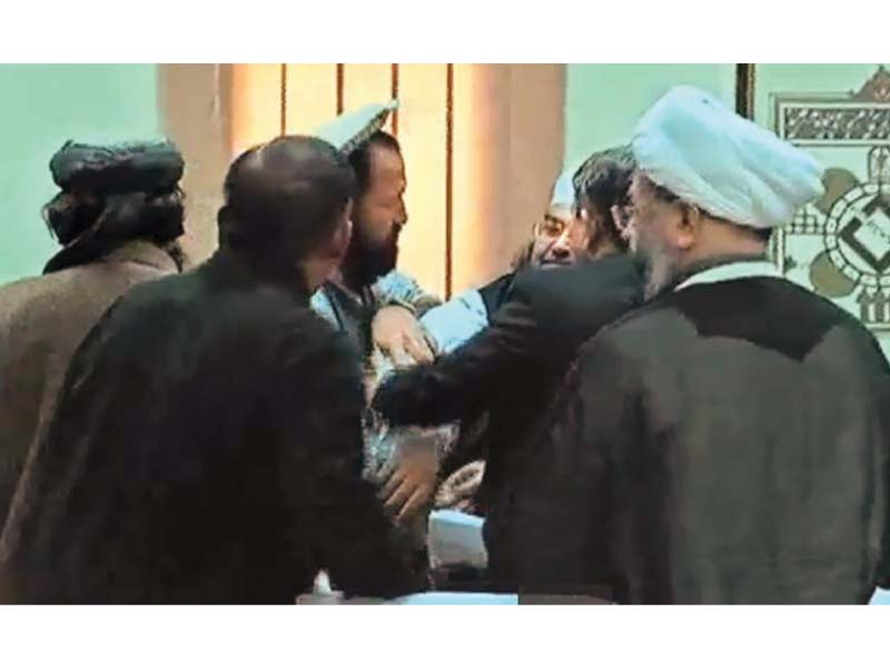 a screengrab shows clerics during the altercation which took place at the cii meeting on tuesday photo express