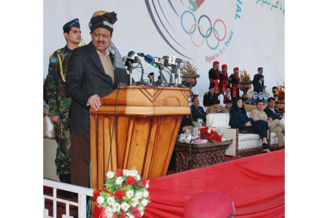 president of pakistan mamnoon hussain speaking to participants at the fata youth festival s closing ceremony photo express president of pakistan mamnoon hussain speaking to participants at the fata youth festival s closing ceremony photo express