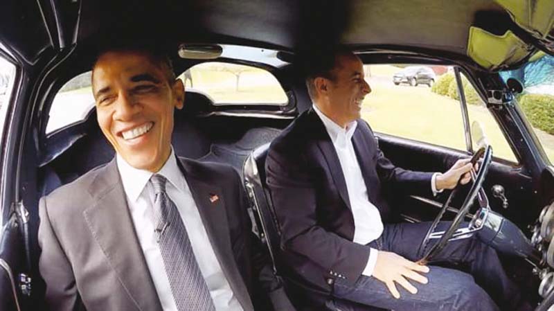 seinfeld chose a silver blue 1963 corvette stingray for the ride with obama photo publicity