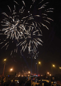 city welcomes new year with music fireworks gunfire