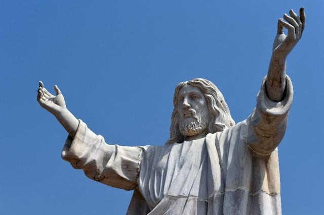 the nine metre tall statue of jesus christ carved from white marble thought to be the biggest of its kind in africa is unveiled in abajah southeastern nigeria on january 1 2016 photo afp the nine metre tall statue of jesus christ carved from white marble thought to be the biggest of its kind in africa is unveiled in abajah southeastern nigeria on january 1 2016 photo afp
