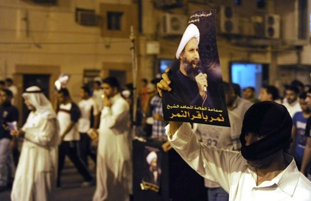 bahrain police fire tear gas at dozens protesting saudi cleric s execution   witness