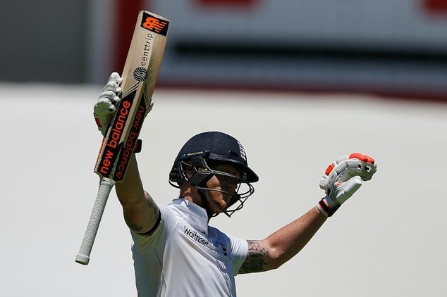 england batsman ben stokes celebrates a double century during day two of the second test against south africa in cape town on january 3 2016 photo afp