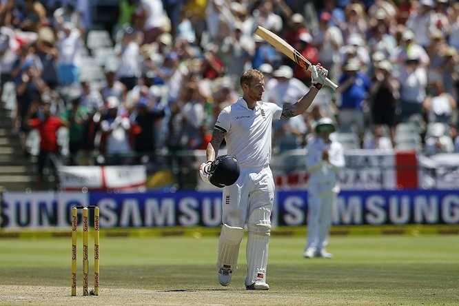ben stokes celebrates a 250 runs during day two of the second test match between south africa and england at the newlands stadium in cape town on january 3 2016 photo afp