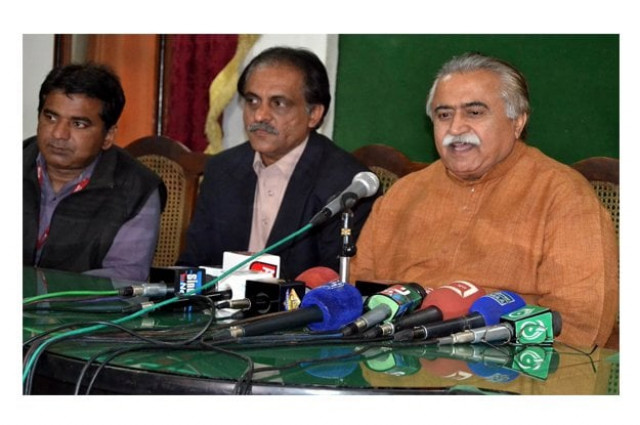 maula bux chandio adviser to the chief minister on information speaking to the media at the hyderabad press club photo express maula bux chandio adviser to the chief minister on information speaking to the media at the hyderabad press club photo express