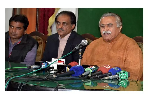 maula bux chandio adviser to the chief minister on information speaking to the media at the hyderabad press club photo express maula bux chandio adviser to the chief minister on information speaking to the media at the hyderabad press club photo express