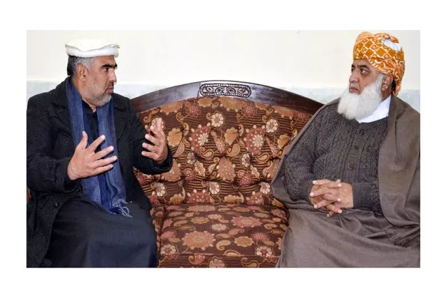 k p assembly speaker asad qaiser and jui f chief exchanging views regarding cpec photo inp k p assembly speaker asad qaiser and jui f chief exchanging views regarding cpec photo inp