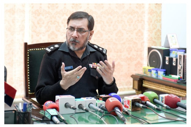 quetta traffic sp hamid shakil sabir holding a year ender news conference at his office photo express quetta traffic sp hamid shakil sabir holding a year ender news conference at his office photo express
