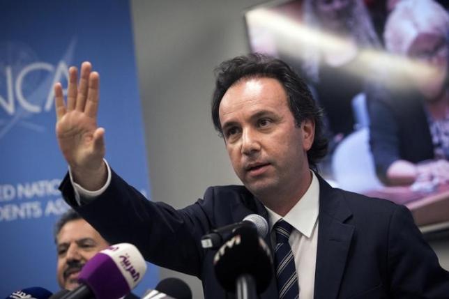 president of the syrian national coalition khaled khoja delivers remarks regarding russian air strikes on syria at the united nations in manhattan new york september 30 2015 photo quot reuters