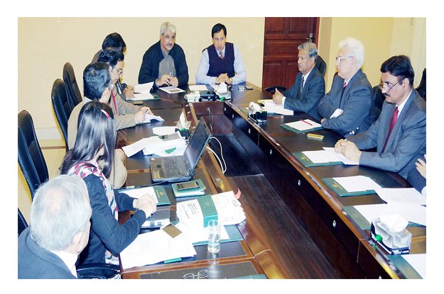 chief minister s adviser on health khwaja salman rafique chairing a meeting of a steering and technical committee formed for the treatment and eradication of hepatitis photo nni