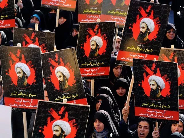 iranian women gather during a demonstration against the execution of prominent shia muslim cleric nimr al nimr portrait by saudi authorities at imam hossein square in the capital tehran on january 4 2016 photo afp iranian women gather during a demonstration against the execution of prominent shia muslim cleric nimr al nimr portrait by saudi authorities at imam hossein square in the capital tehran on january 4 2016 photo afp