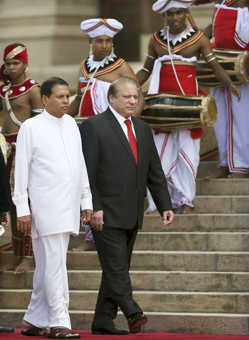 sri lankan president welcomes pm nawaz photo reuters sri lankan president welcomes pm nawaz photo reuters
