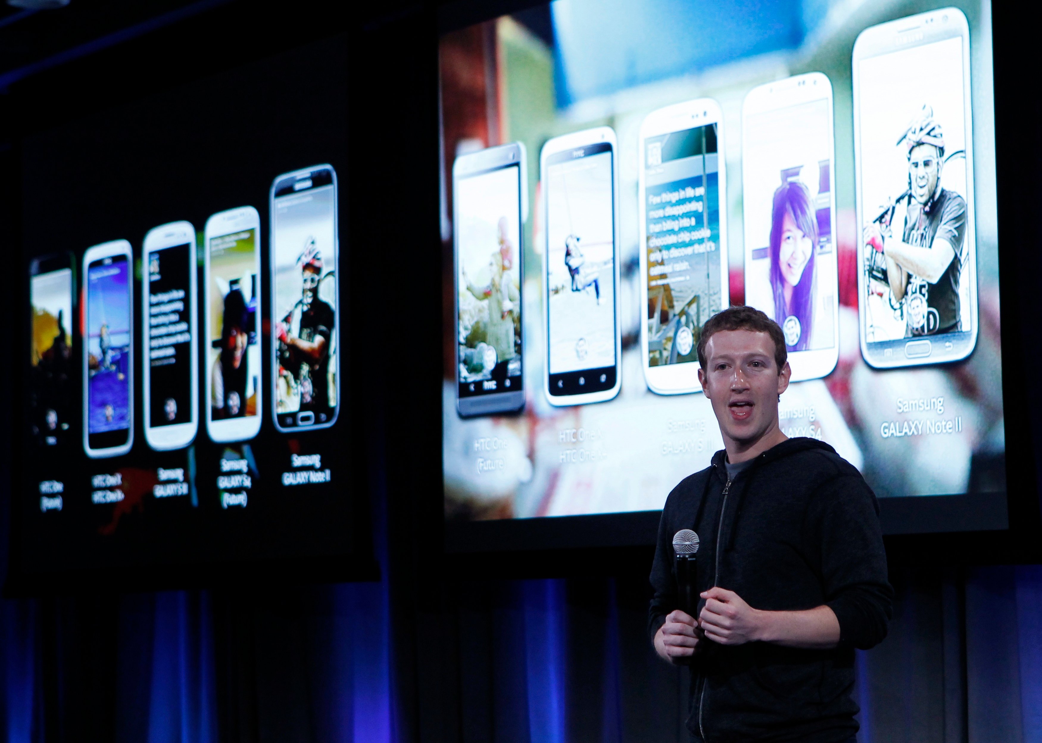 facebook chief executive mark zuckerberg introduces 039 home 039 a facebook app suite that integrates with android during a facebook press event in 2013 photo reuters