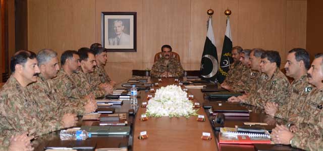 coas gen raheel shareef presiding over the corps commander conference at ghq on january 6 2016 photo ispr