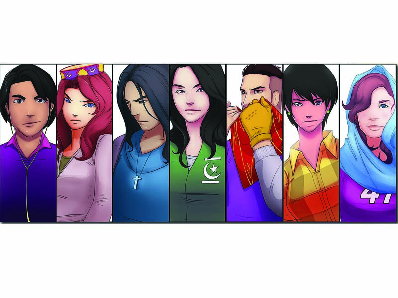 all the characters in the comic book belong to different religions and ethnic backgrounds photo by arif soomro